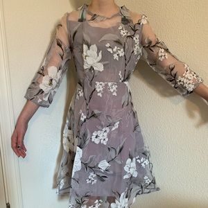 Floral gray dress